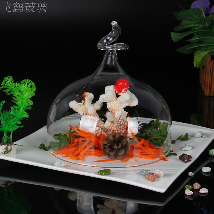 创意透明烟熏玻璃罩分子料理美食烟熏罩蛇形南瓜形罩创意意境菜罩