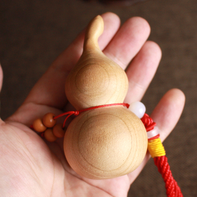 老桃木葫芦挂件实木手把件平安乔迁风水纯正天然实心正宗无漆摆件