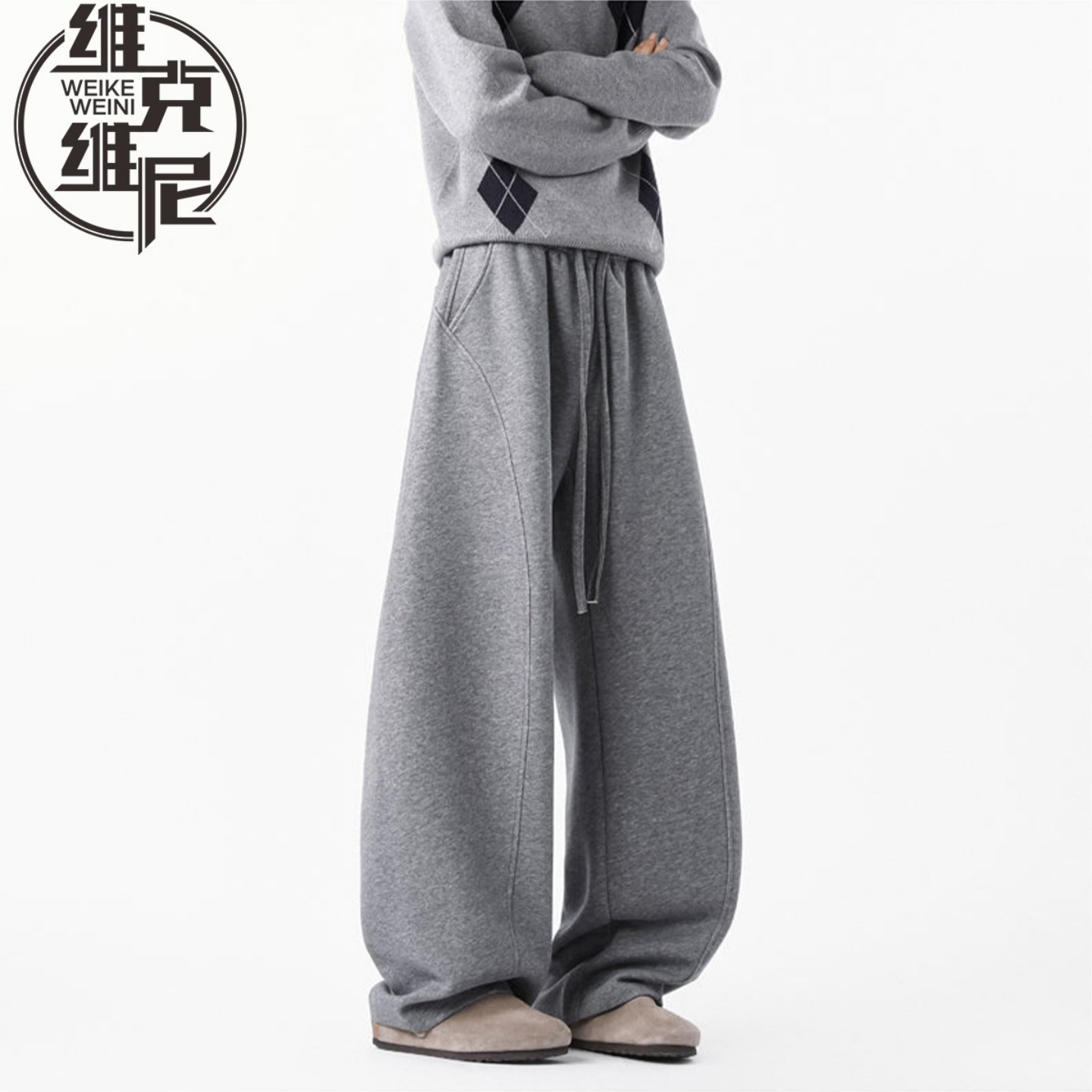 重磅弯刀卫裤男士2025年秋冬新款美式潮牌复古休闲宽松直筒阔腿裤