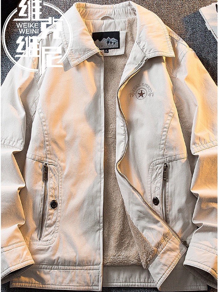 羊羔绒棉衣男冬季美式潮牌覆古休闲工装夹克外套男士加绒加厚棉服