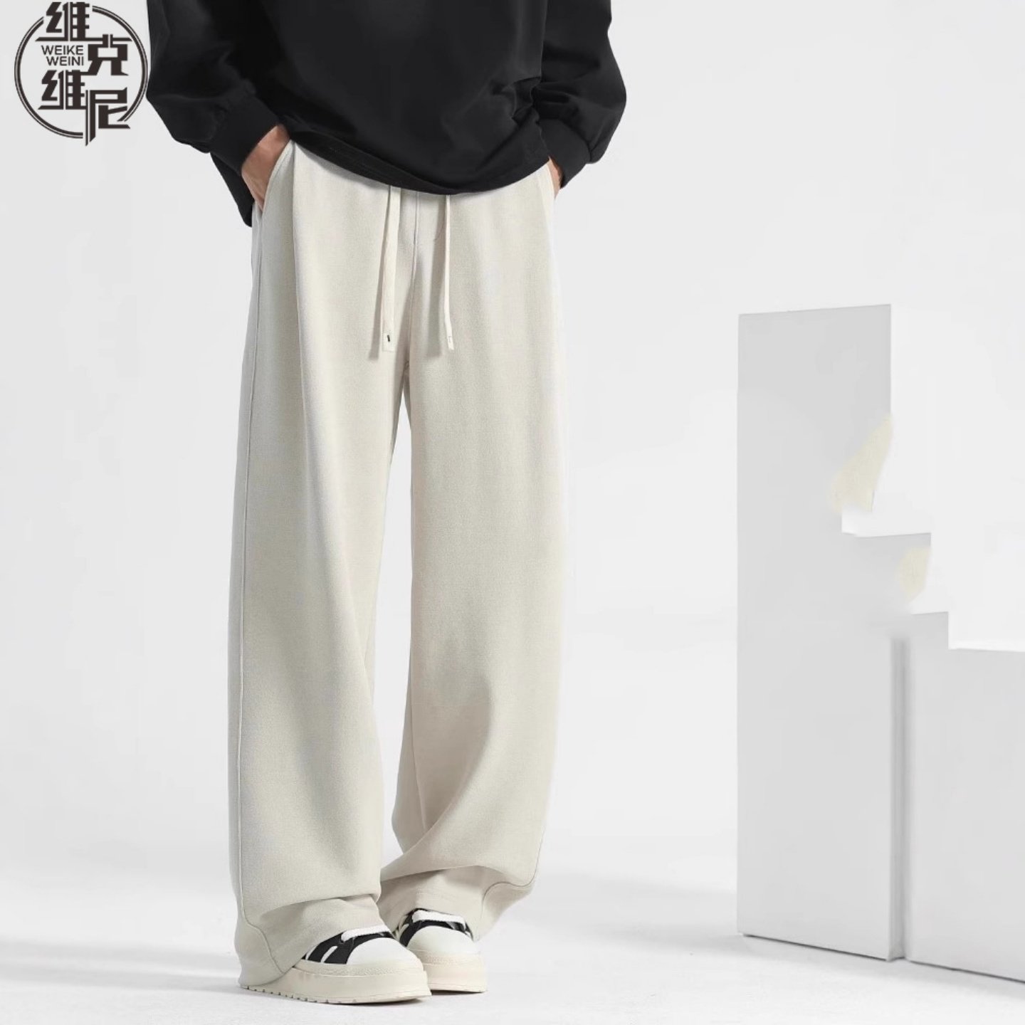 卫裤男士2025年秋冬新款美式潮牌直筒垂感阔腿裤青少年宽松休闲裤