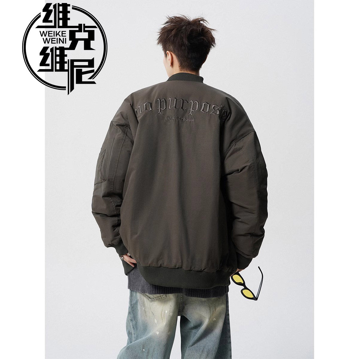 美式复古刺绣棒球服外套男士2026春秋新款潮牌痞帅宽松飞行员夹克