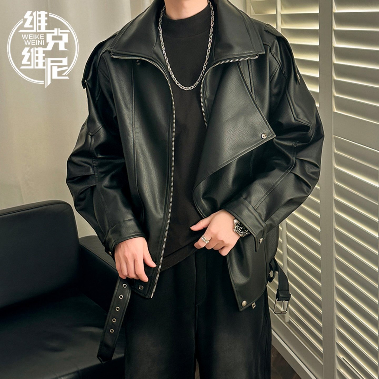 美式皮夹克男士2025秋冬新款潮牌潮流休闲帅气高级感夹棉加厚外套