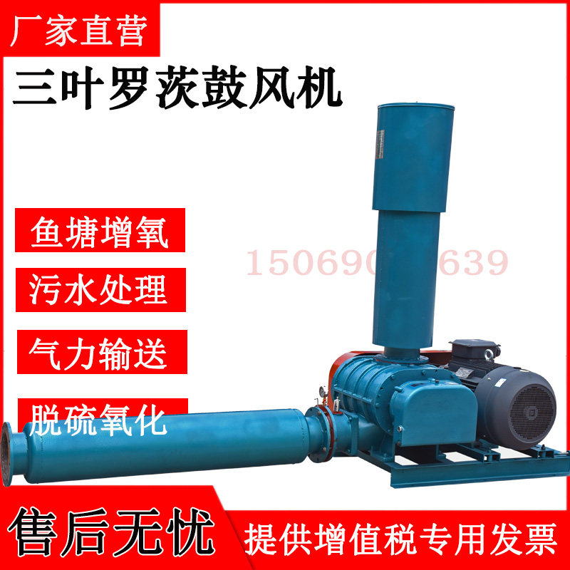 工业污水处理曝气水产养殖底部微孔设备增氧机三叶型罗茨鼓风机