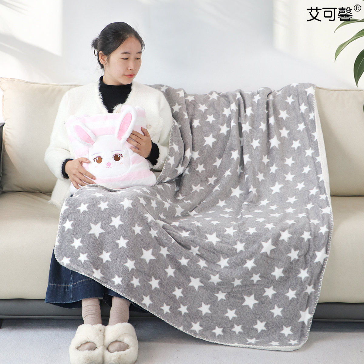 儿童办公室午睡毯毛毯膝盖毯春季