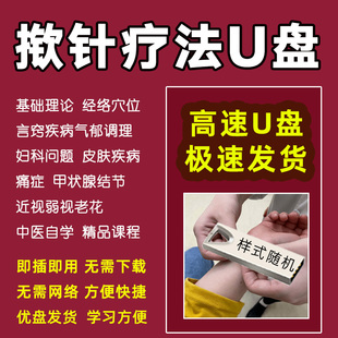 揿针疗法视频教程u盘岐黄全息中医针灸教学操作步骤课程全集优盘