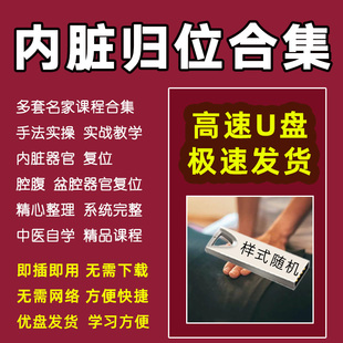 U盘内脏归位手法视频教程讲解内脏复位教学课程内脏松弛实操优盘