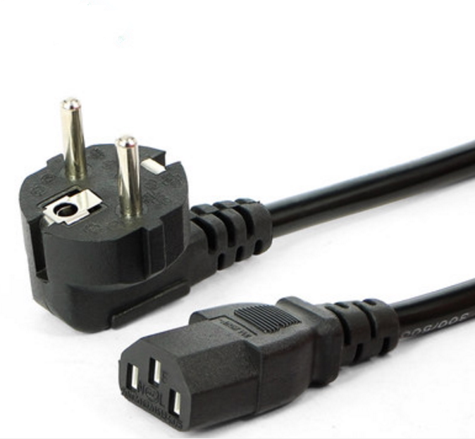 全铜欧标电源线1.5米台式机显示器适配器品字尾欧规欧式电源线