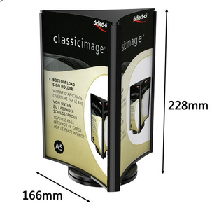 A5亚克力三面旋转酒水台牌桌面资料展示架A5餐厅服务台宣传架