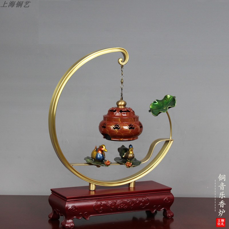 鸳鸯戏水音乐风悬挂结婚茶道香炉