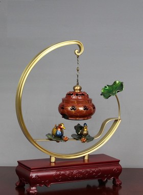 鸳鸯戏水音乐风悬挂结婚茶道香炉
