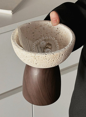 洞石托盘玄关客厅收纳摆件