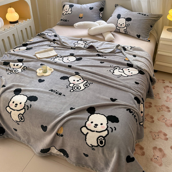 卡通加厚双面云貂牛奶绒毛毯儿童午睡毯加绒床单珊瑚绒沙发盖毯被