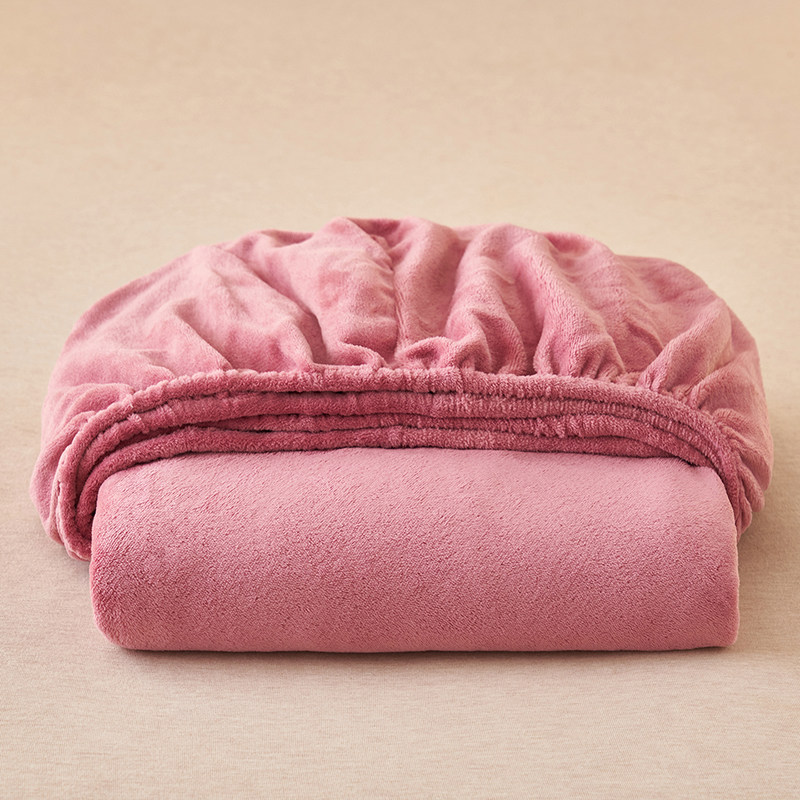 冬季加厚牛奶绒床笠单件榻榻米防滑床罩珊瑚绒全包围床垫保护套