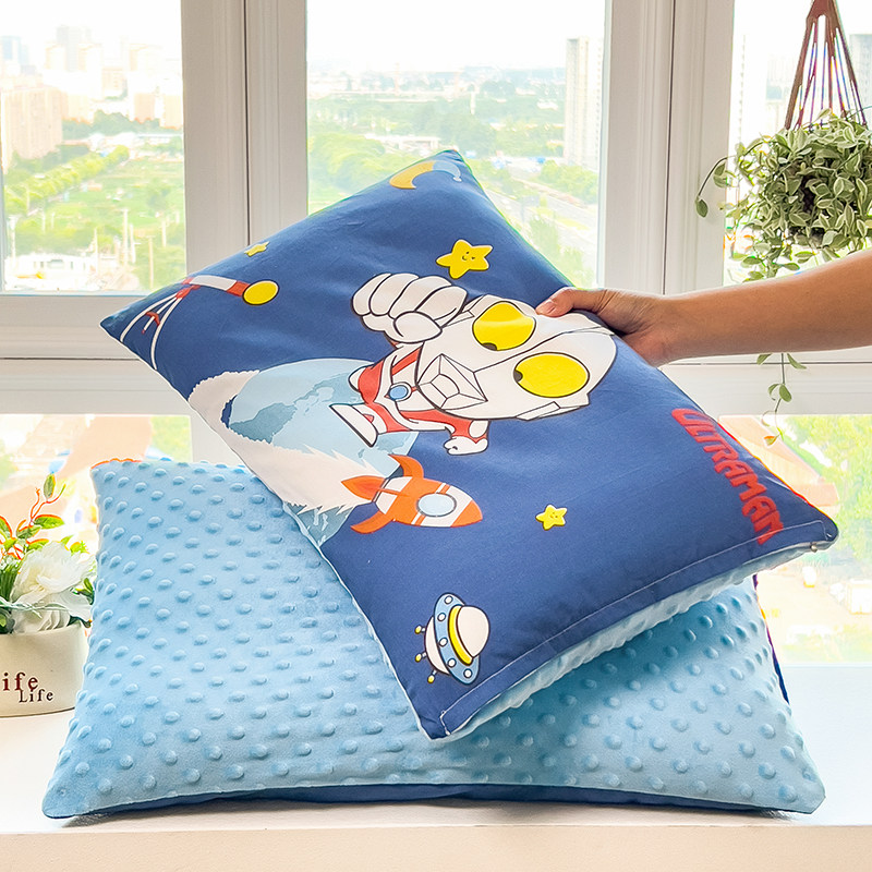 奥特曼儿童枕头纯棉安抚豆豆枕芯婴幼儿宝宝午睡枕可拆洗全棉枕套