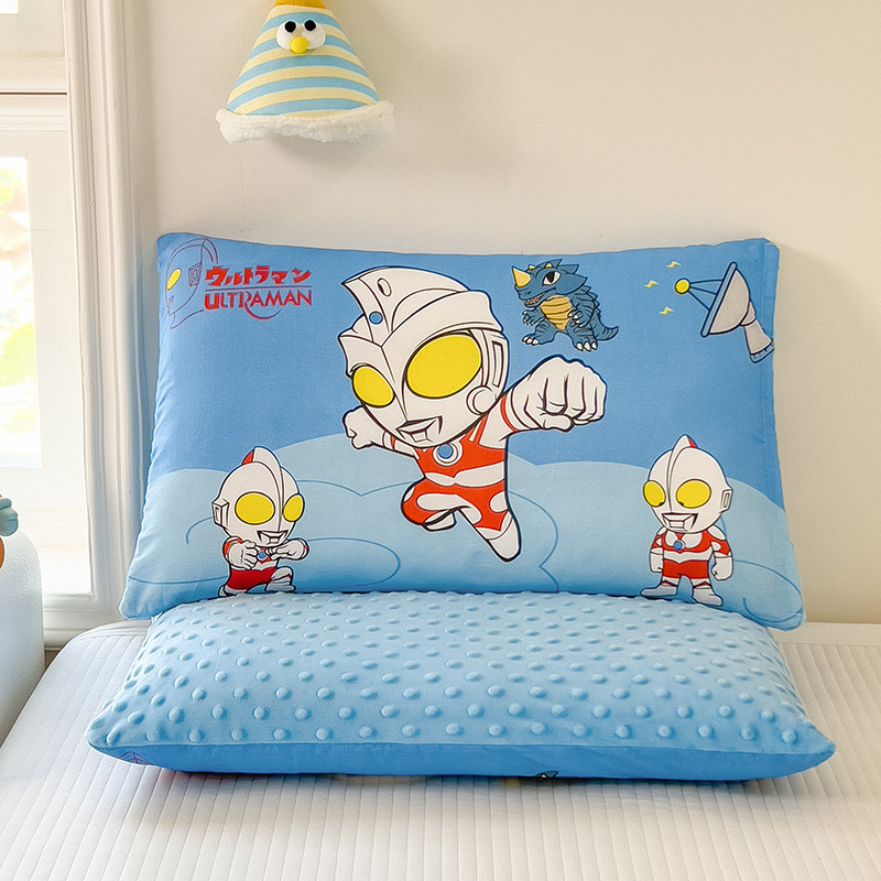 全棉奥特曼枕套婴幼儿童12个月宝宝以上纯棉豆豆枕芯学生宿舍枕头