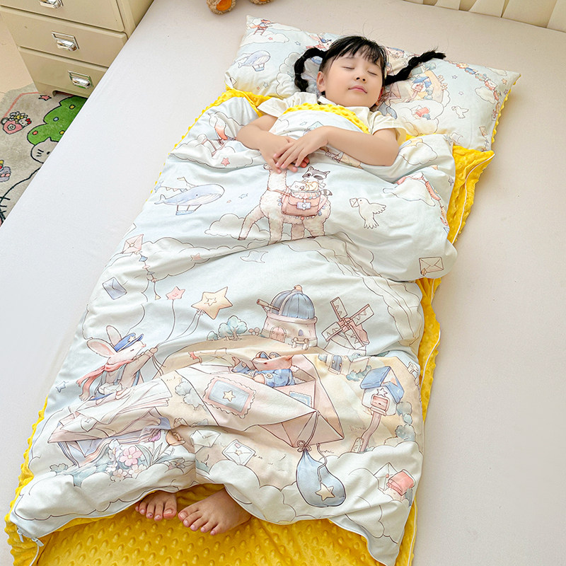 中大童宝宝睡袋防踢被秋冬恒温护肚神器幼儿园小学生午睡被子可拆