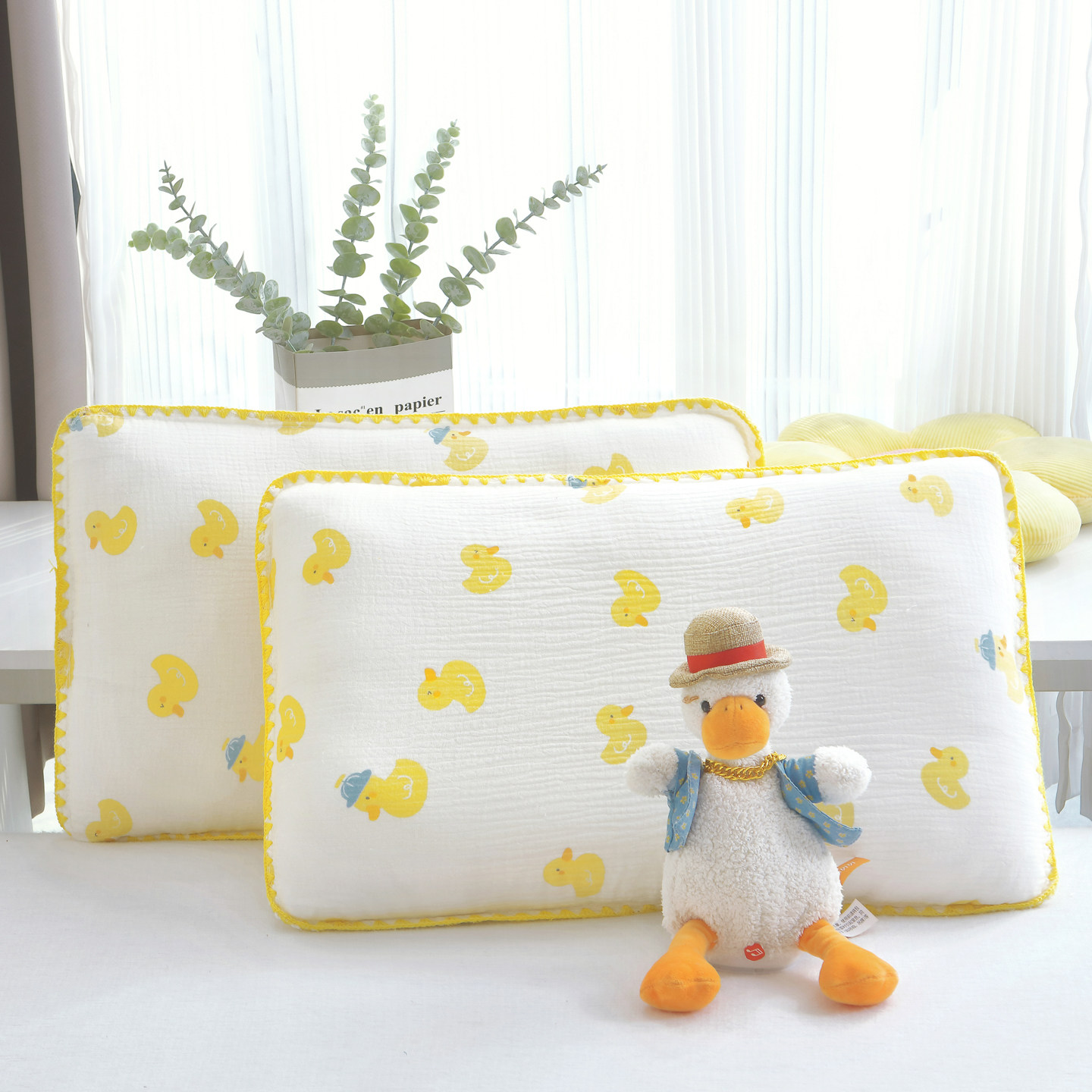 纯棉儿童枕头带枕套小学生专用3-6岁单人30x50全棉枕芯套可拆洗