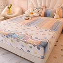 ins雪花绒床笠单件法兰绒床护罩床垫套加绒全包防尘床单双人冬季