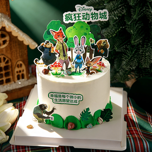 卡通疯狂动物城主题蛋糕装 扮插件 饰朱迪尼克兔子狐狸儿童生日装