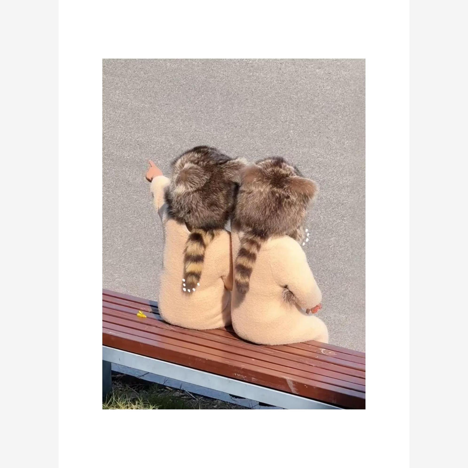 小浣熊护耳帽可爱保暖毛