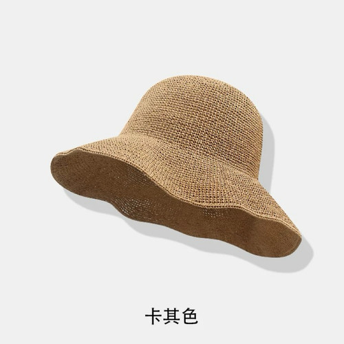 26S 老钱风细草渔夫帽钩针编织遮阳帽子草帽外出游可折叠盆帽