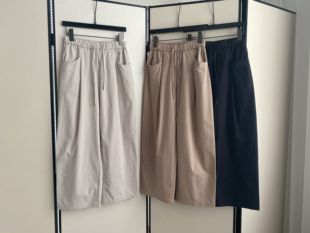 日系简约休闲百搭风松紧腰抽绳插袋显瘦遮胯宽松裤子女