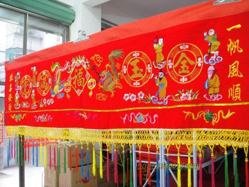 8尺龙凤八仙彩家居喜庆门彩乔迁横幅结婚过新年门眉彩眉佛堂寺用