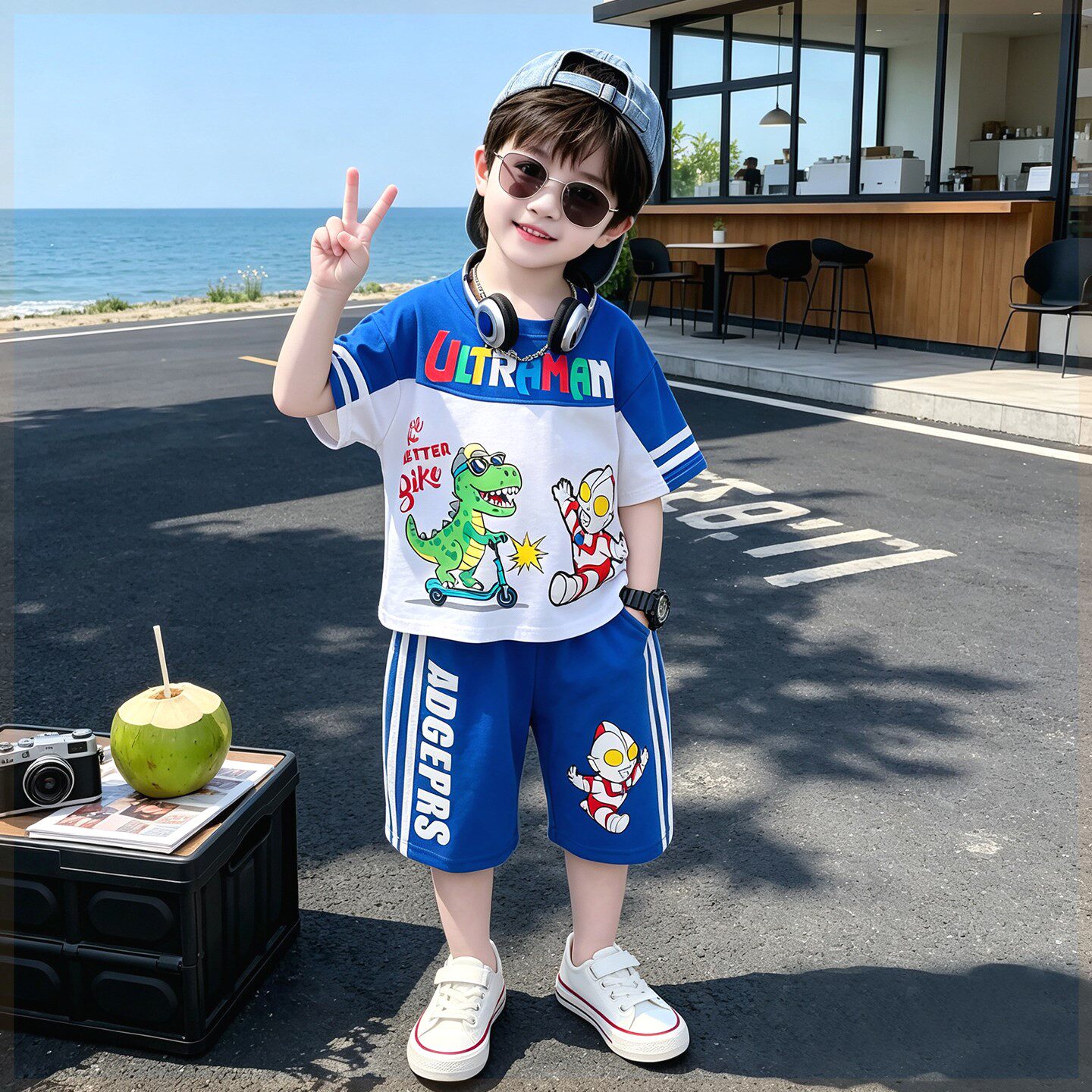 奥特曼儿童短袖套装2026新款男童夏装冰丝速干六一儿童节礼物纯棉