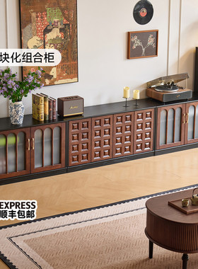 法式中古风模块组合柜落地电视柜