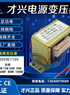 电源变压器  DB20VA 220V转110V  50HZ纯铜隔离 交流AC110V 50VA
