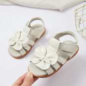 子真皮蝴蝶花学步凉鞋 鞋 原创外贸儿童软底 女童露趾夏季 宝宝凉鞋
