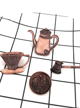 新款咖啡器具徽章滤杯手冲壶金属
