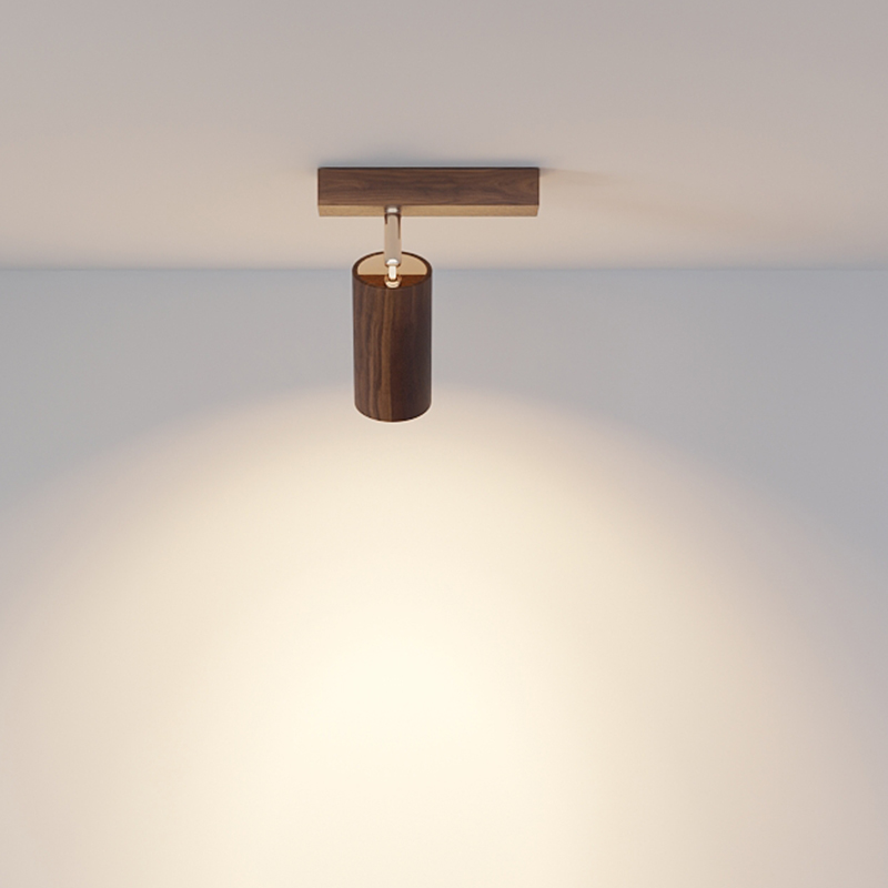 不一样的明装射灯，黑胡桃木做的