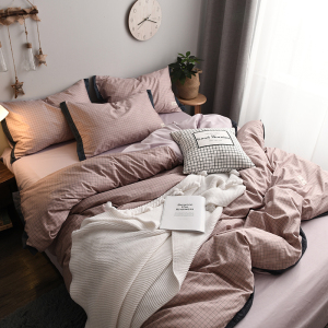 ins风简约网红格子四件套