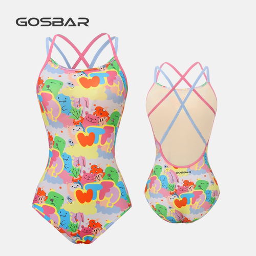 Gosbar泳衣2026新款专业连体莱卡中叉三角游泳竞速训练显瘦小怪兽