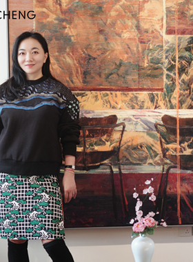 Ji Cheng秀款原创新中式卫衣 女高级感圆领衫 情侣休闲无帽套头衫