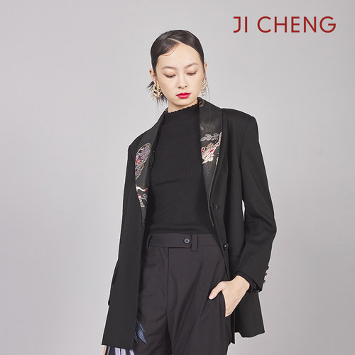 jicheng原创刺绣长袖西装