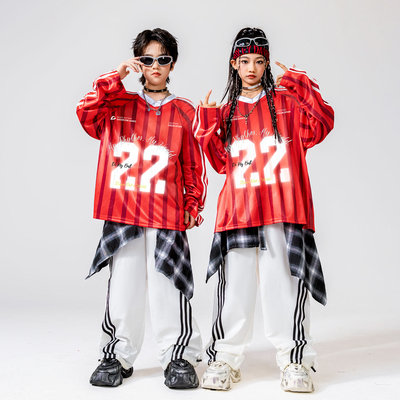儿童啦啦队演出服街舞潮服小学生运动会嘻哈hiphop酷炸街穿搭套装