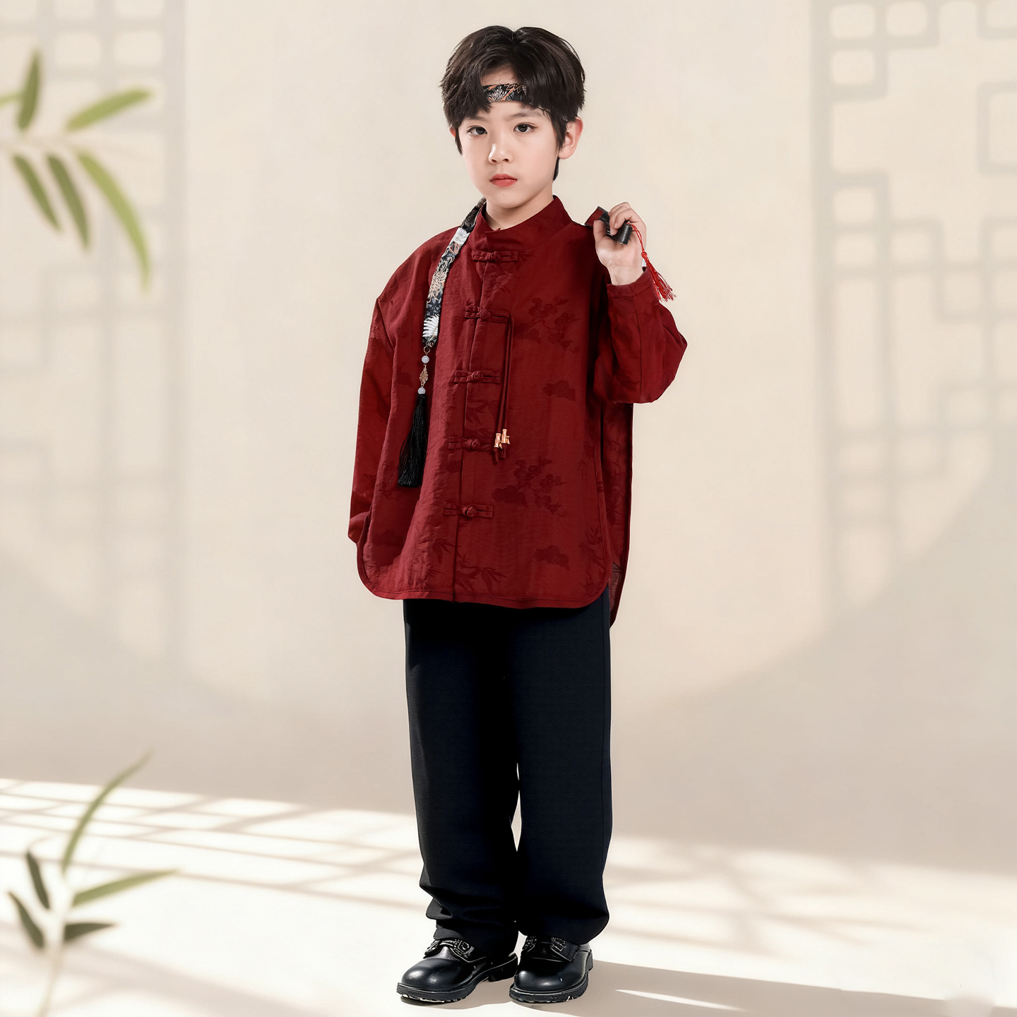 儿童演出服中国风旗袍裙汉服男童