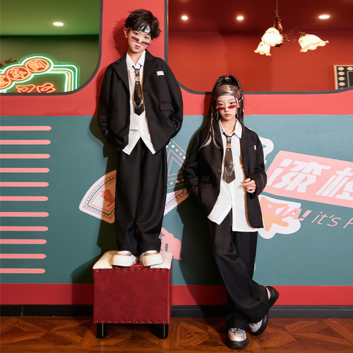 【闪仔旗舰店】儿童黑色休闲西装