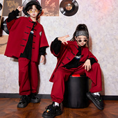 酷炫潮酷女孩套装 架子鼓演出服男孩国潮风hiphop街舞童装 2025新款