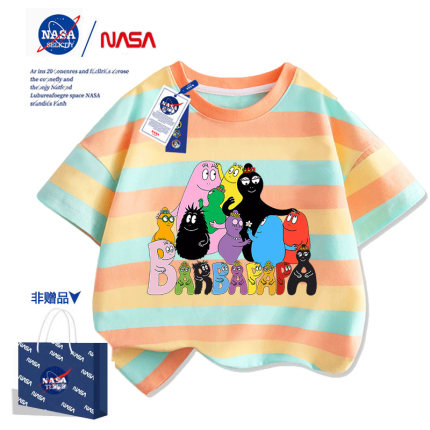 Barbapapa巴巴爸爸短袖T恤短裤男女儿童亲子装衣服休闲纯棉夏装