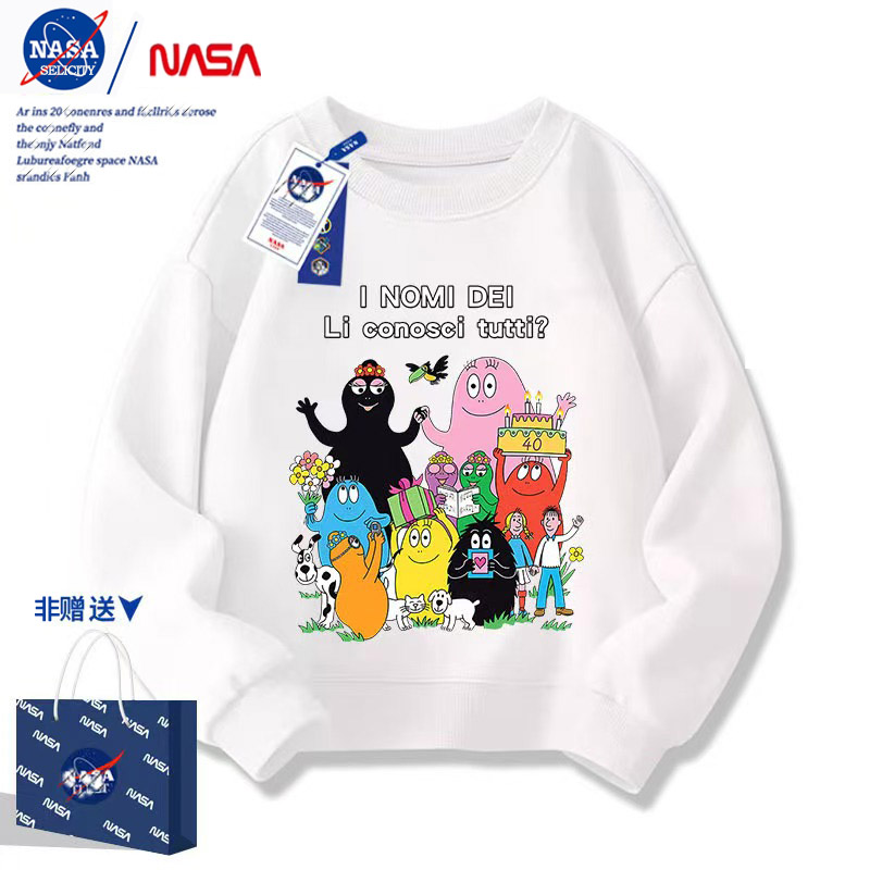 barbapapa巴巴爸爸一家动漫卡通周边男女学生中小童卫衣圆领上衣
