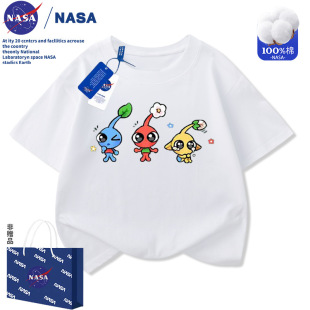 NASA皮克敏PIKMIN4动漫周边短袖男女儿童夏季新款纯棉可爱百搭T恤
