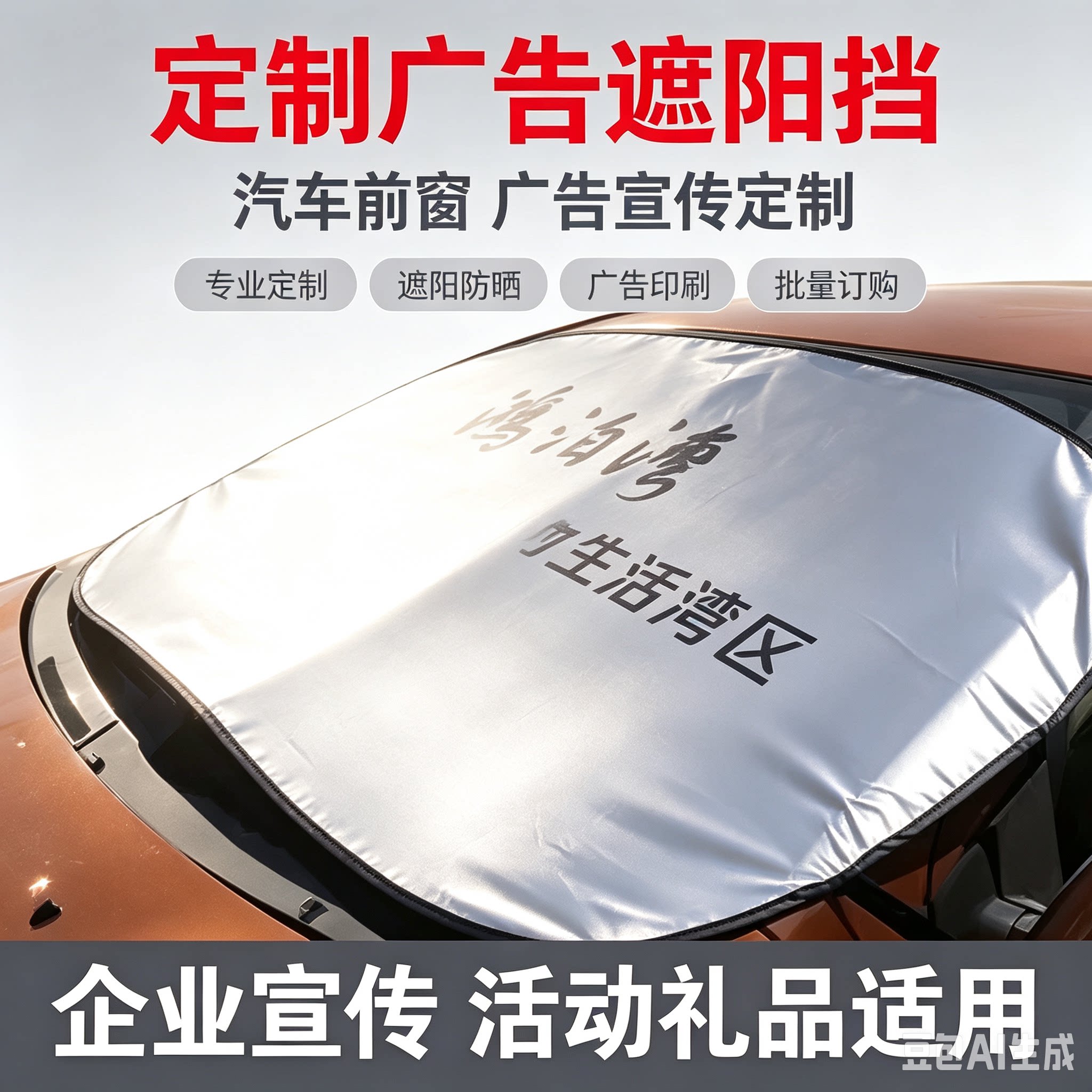 汽车防晒隔热前挡定制遮阳挡定做广告太阳挡订制遮阳板印字印LOGO