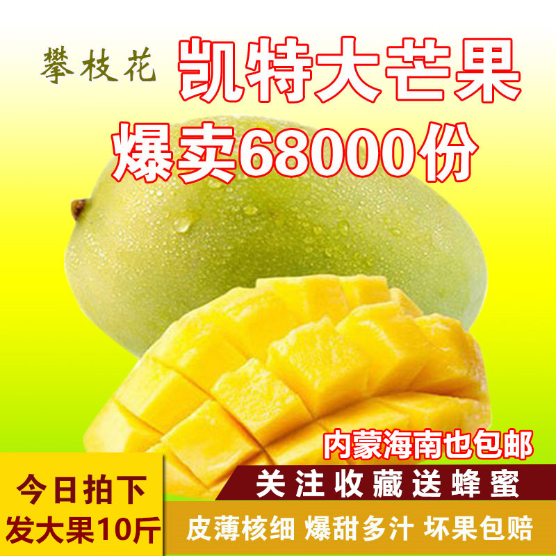 攀枝花凱特大芒果非吉祿海南貴妃金煌青芒小臺農芒果新鮮水果包郵