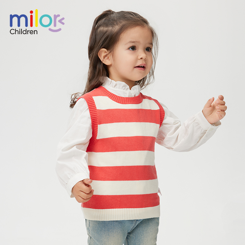 女童马甲春秋装新款毛线背心