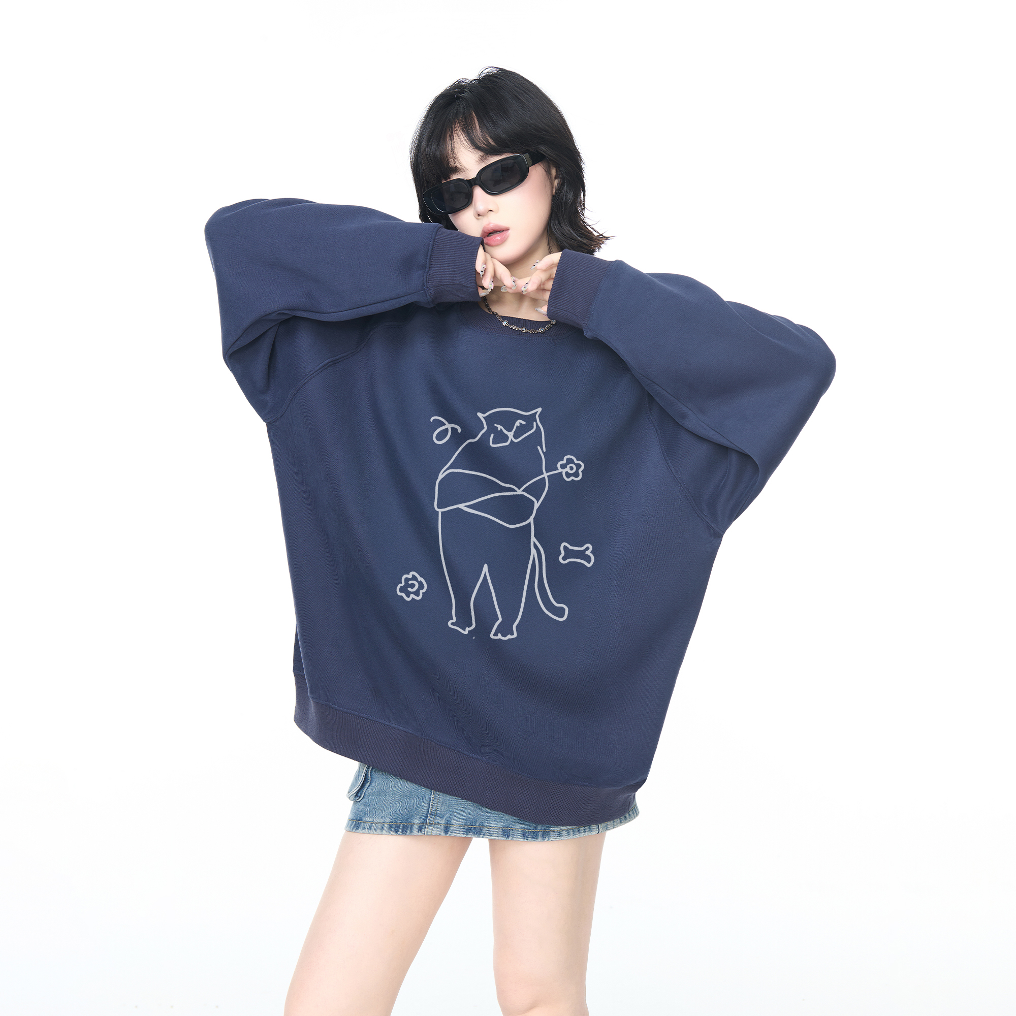 美式复古潮牌葡萄卫衣女2025春秋新款休闲宽松oversize套头上衣