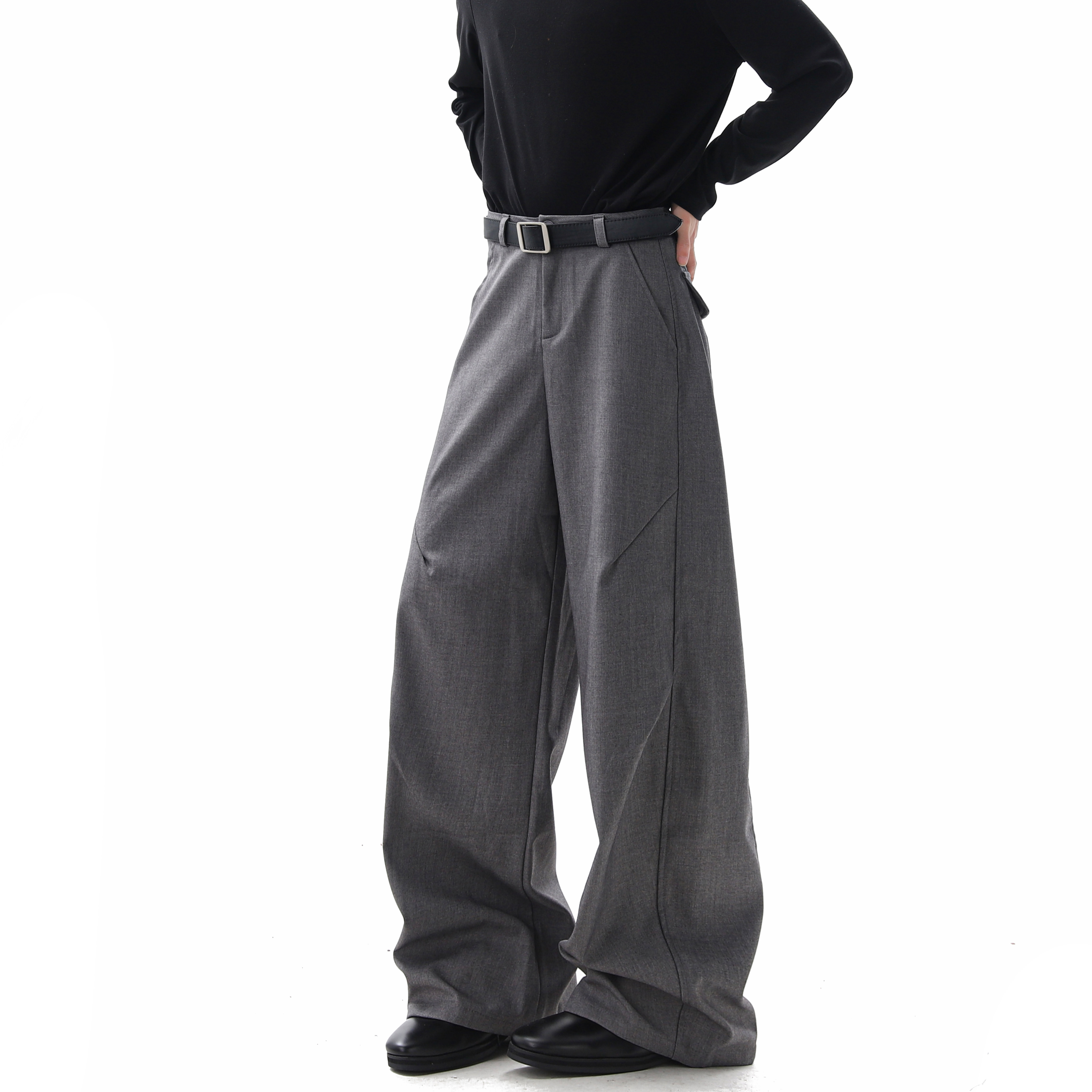 设计感纯色阔腿休闲裤女春季新款垂感西装裤宽松显瘦百搭弯刀长裤,女装/女士精品,休闲裤,淘宝优惠券,粉丝福利购,淘宝优惠卷